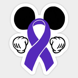 Mouse Ears Awareness ribbon (Purple) Sticker